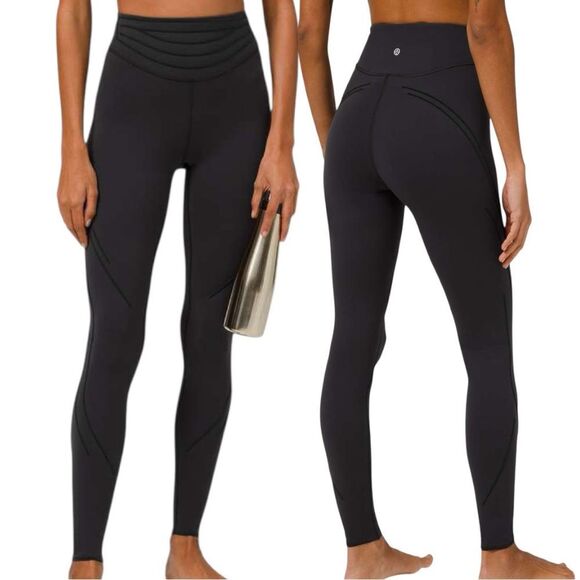 Lululemon Get In Line Super High-Rise Tight 28” Everlux Black Size 6 - Picture 1 of 14